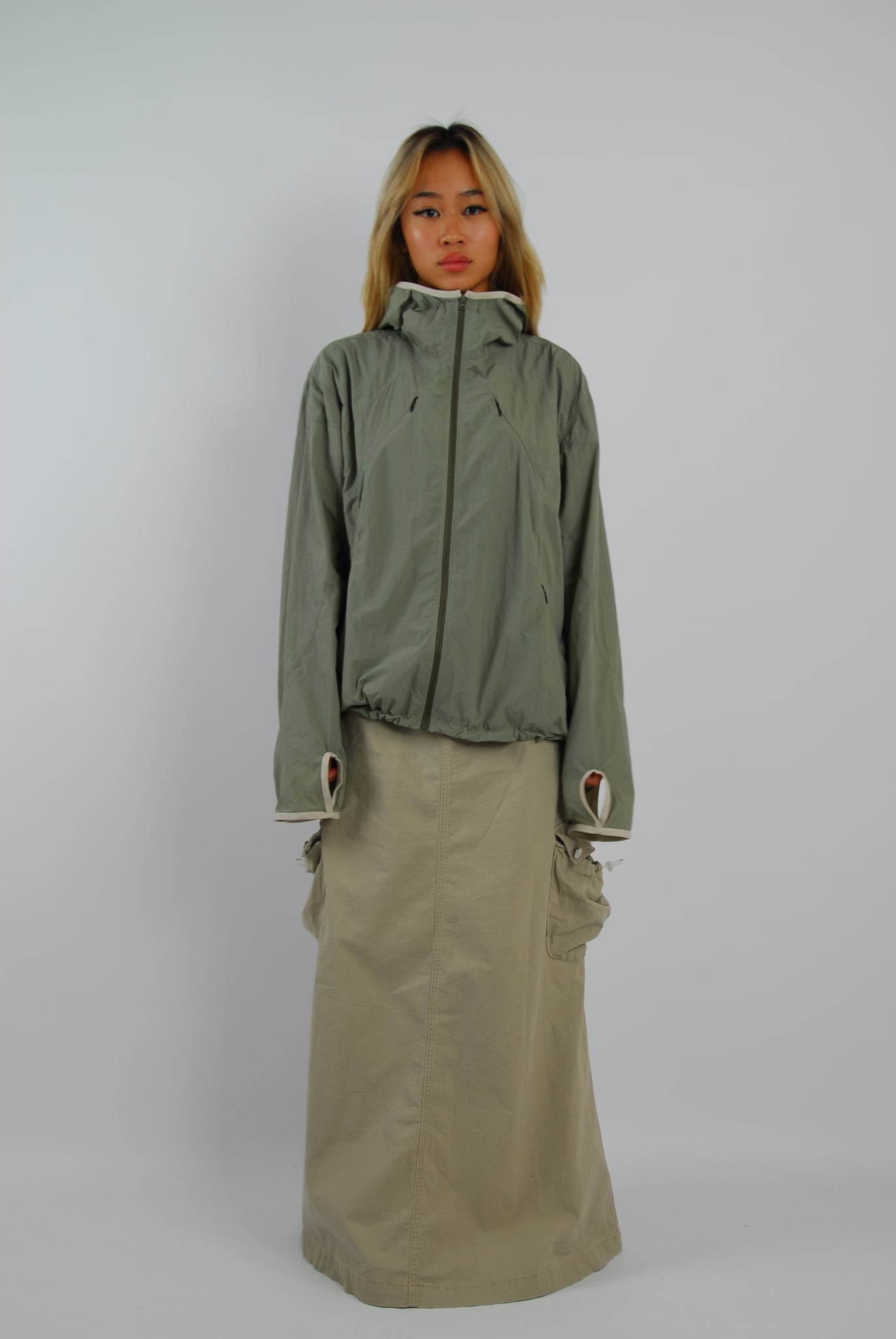 Alcyus khaki track jacket, with four pockets