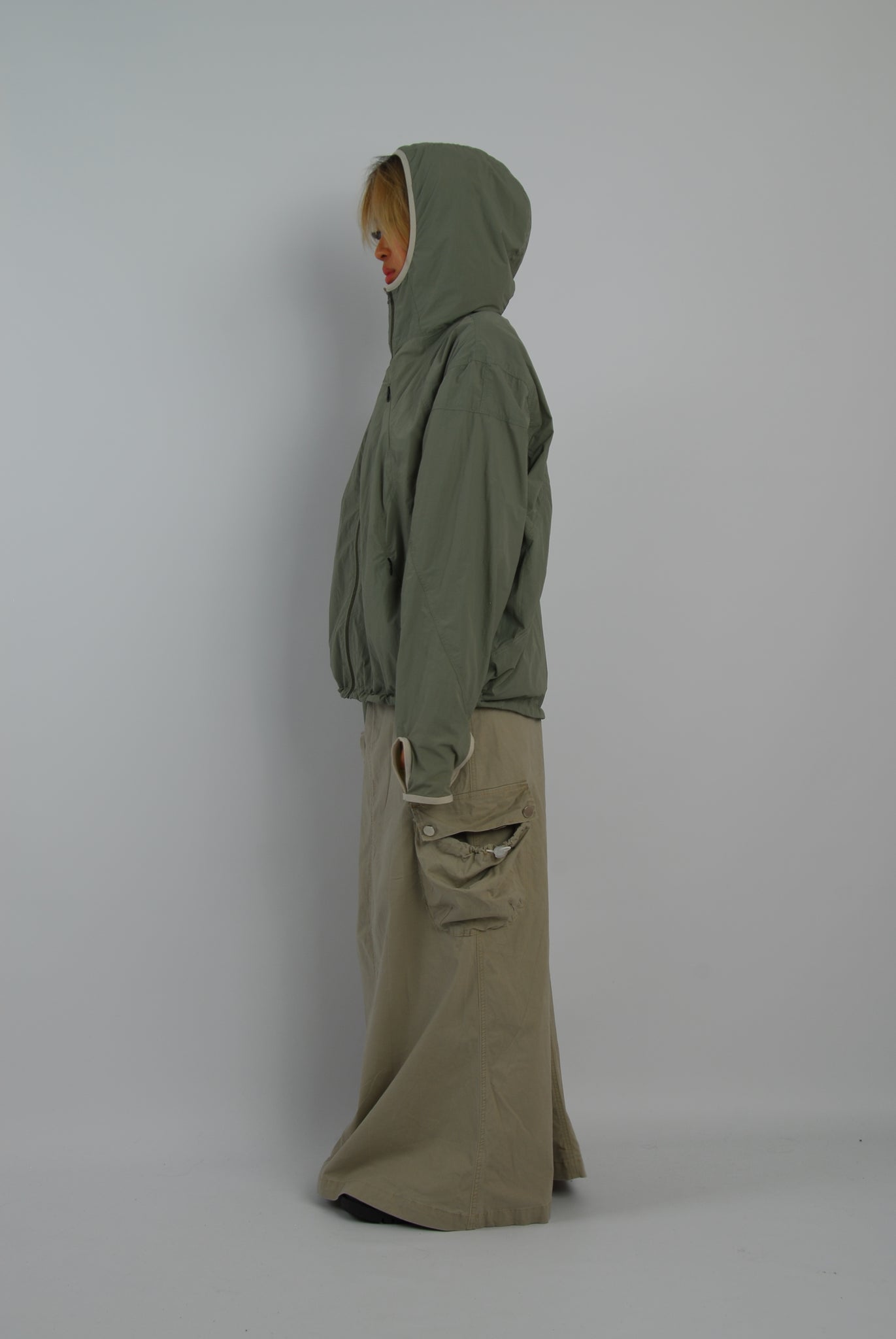 Alcyus khaki track jacket, with four pockets